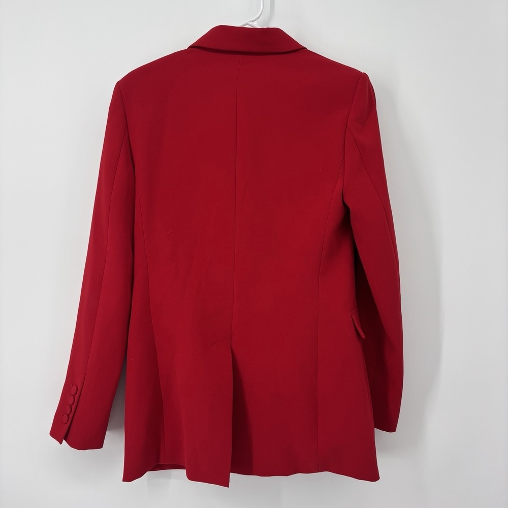 ZARA Womens Double Breasted Buttoned Blazer Bright Red Women's Small Oversized - Picture 4 of 8